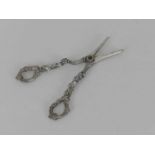 A pair of Victorian silver grape scissors