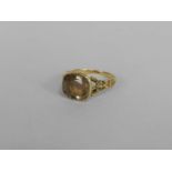 A late 18th century foil backed rock crystal ring