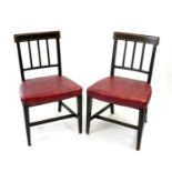 A set of eight 19th century mahogany dining chairs, with bar backs inlaid with boxwood stringing. (
