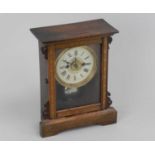 An early 20th century alarm shelf clock, 29cm high.