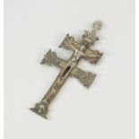 A continental white metal crucifix