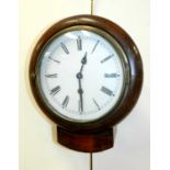 A small mahogany drop-dial style wall clock, first quarter 20th century, together with a circular