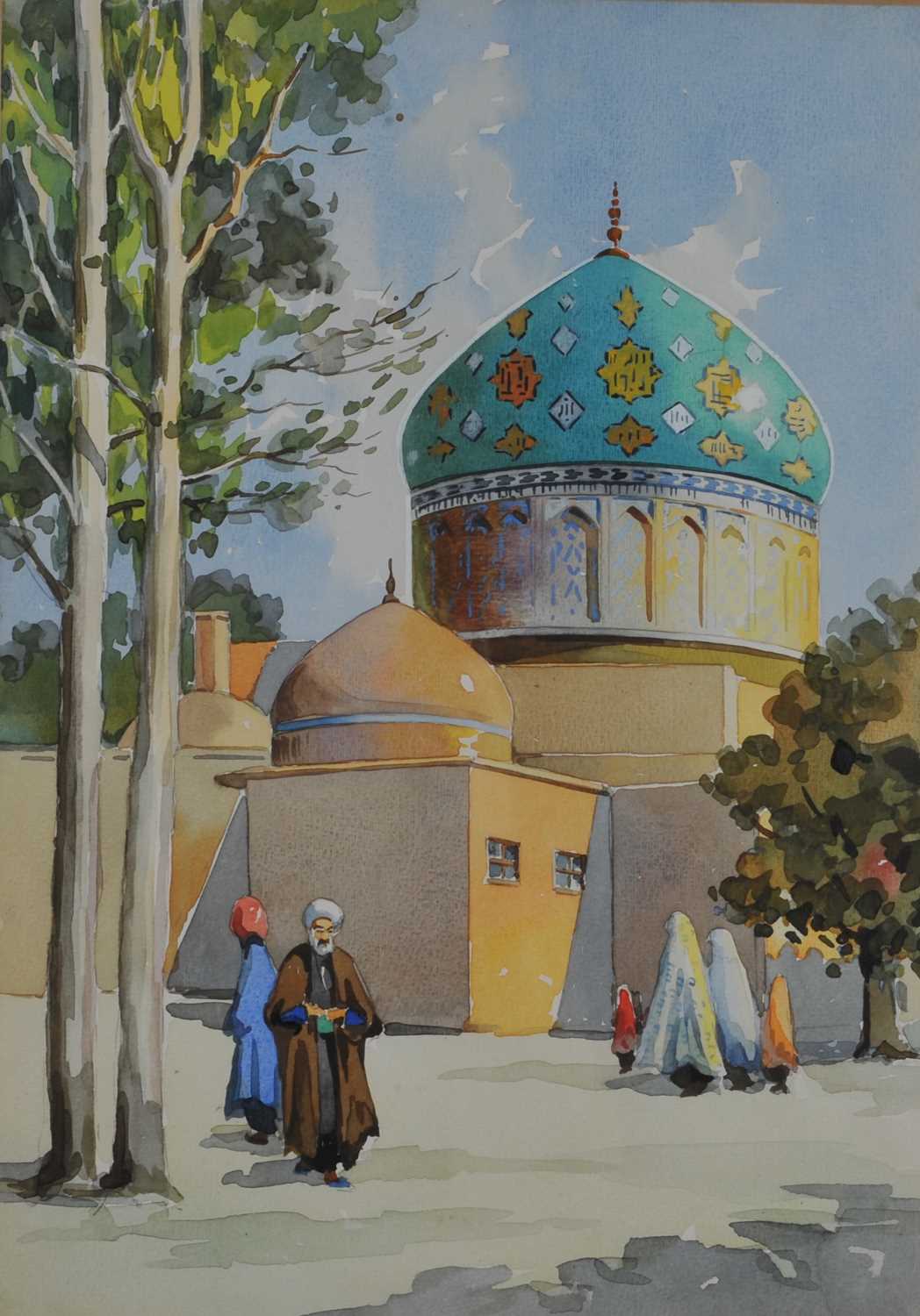 Misha Chahbazian (Iranian 20th Century), Street Scene Behind a Mosque