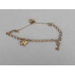 A 9ct gold flat curb link bracelet