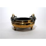 A large Chinese brass censer