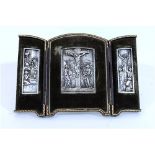 An Italian white metal triptych