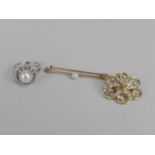 A split seed pearl brooch/pendant