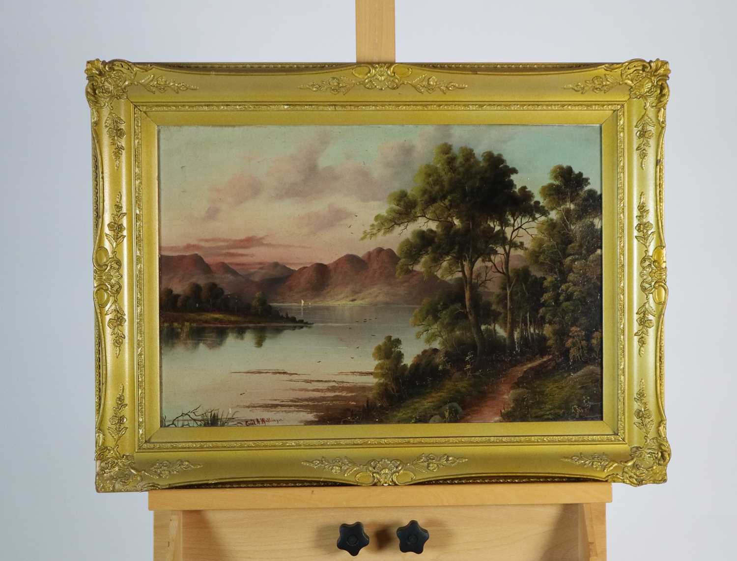 Cecil A Wallinger (British School), Lakeside Landscape - Image 2 of 3