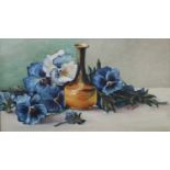 J.C. Durie (British 20th Century) Still Life with Blue Pansies