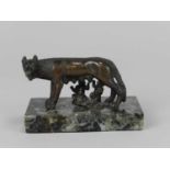 A bronze 'Grand Tour' figure of the Capitoline Wolf, probably 19th Century, modelled after the