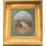 J Langlois (British School, 19th century) Terrier in a landscape
