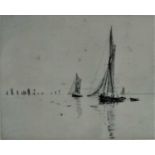 William Lionel Wyllie (British 1851-1931), Etching of Sail Boats