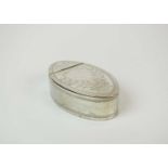 A late 18th/early 19th century white metal snuff box
