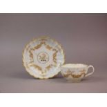 A Worcester teacup and saucer, circa 1785-90