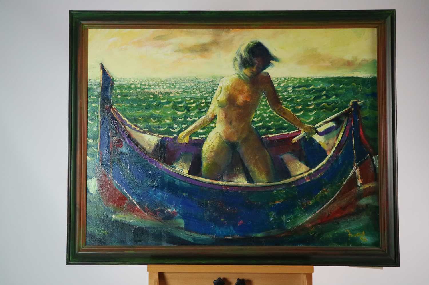 Paul Martinez-Frias (Welsh School, b.1929), Lady in a Rowing Boat - Image 2 of 4