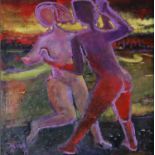 Paul Martinez-Frias (Welsh School, b.1929), Dancing Figures in Purple