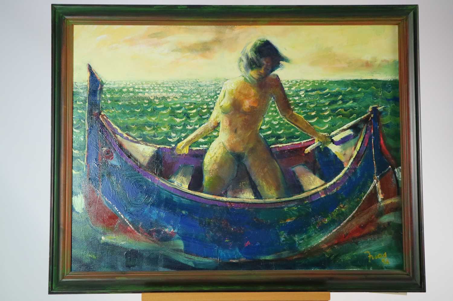 Paul Martinez-Frias (Welsh School, b.1929), Lady in a Rowing Boat - Image 3 of 4