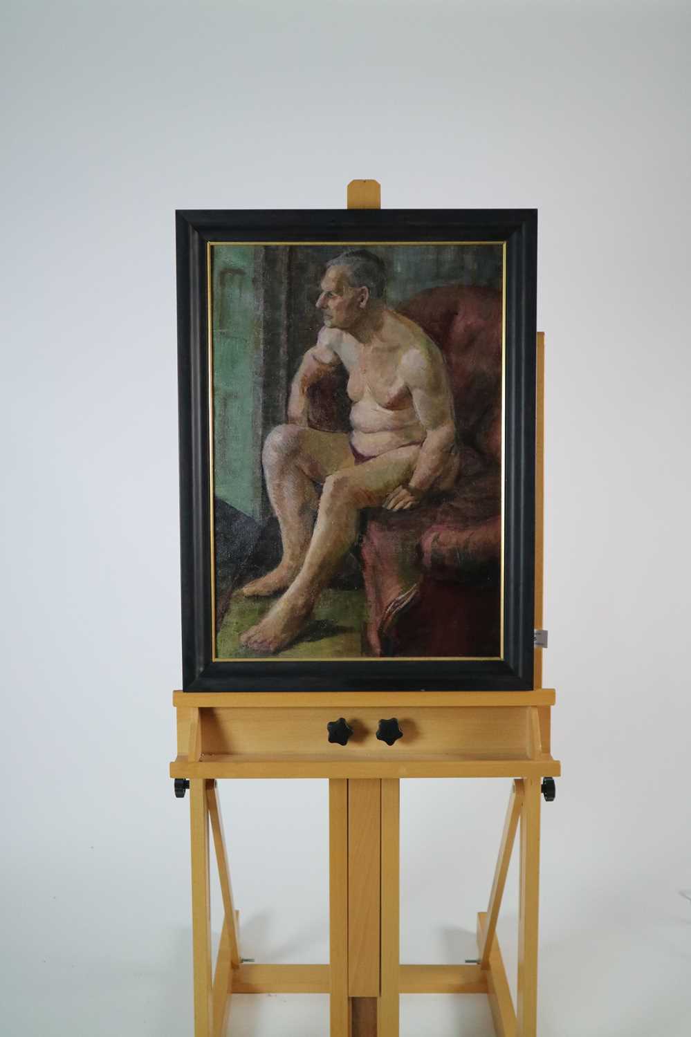 Manner of Lucien Freud (1922-2011), Seated Nude Study - Image 2 of 7