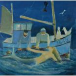 Paul Martinez-Frias (Welsh School Contemporary, b.1929), Mermaid Caught in a Net