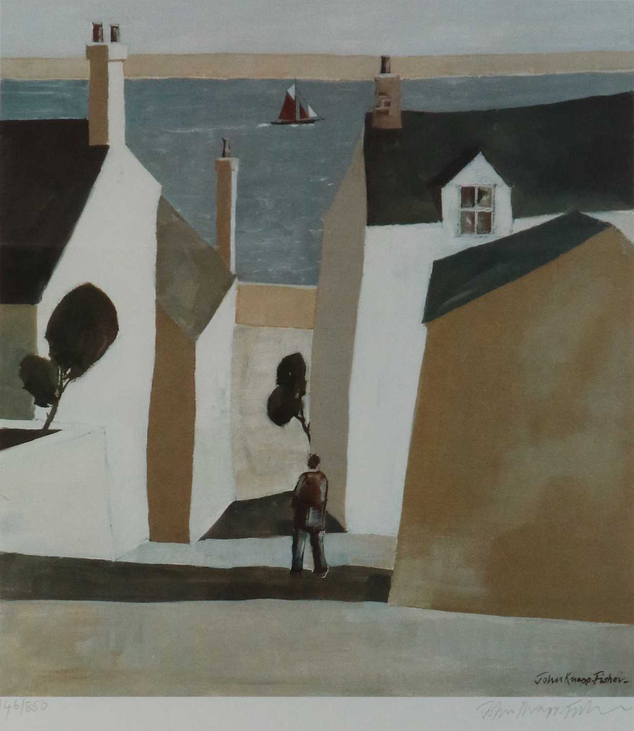 § John Knapp-Fisher (British 1931-2015), Buildings and Water at Conwy