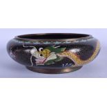 AN EARLY 20TH CENTURY CHINESE CLOISONNE ENAMEL BOWL decorated with a dragon. 18 cm diameter.