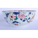 A LARGE 18TH CENTURY CHINESE EXPORT BOWL Qianlong, painted with foliage. 26 cm x 12 cm.