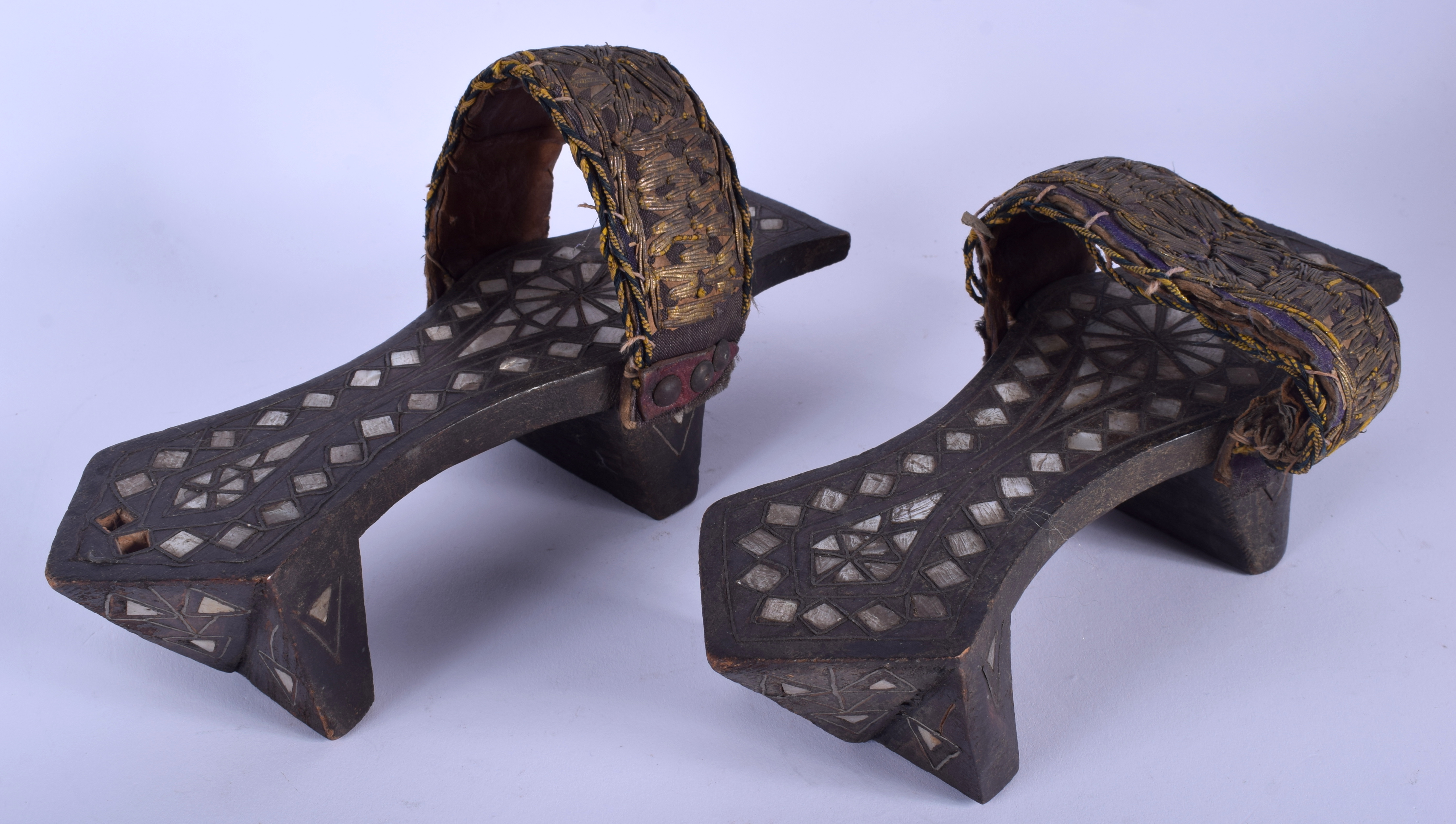 A PAIR OF ANTIQUE SYRIAN TURKISH EASTERN SHOES. 24 cm long.