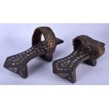 A PAIR OF ANTIQUE SYRIAN TURKISH EASTERN SHOES. 24 cm long.