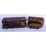 A BOXED BOWMAN STEAM LOCOMOTIVE MODEL 234 with tender. Locomotive 30 cm long. (2)