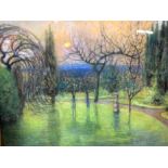 DALZIEL MCKAY (Early 20th century) FRAMED PASTEL, signed & dated, trees in a landscape 1913. 38.5 cm