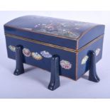 A GOOD EARLY 20TH CENTURY JAPANESE MEIJI PERIOD CLOISONNE ENAMEL CASKET decorated with birds amongst