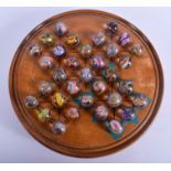 ANTIQUE SOLITAIRE GLASS MARBLES. 1.75 cm wide. (34)