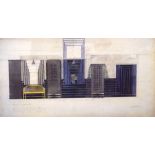 CHARLES RENNIE MACKINTOSH FRAMED LIMITED EDITION PRINT, 623/850, architectural study. 41 cm x 75 cm.