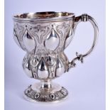 A VICTORIAN SILVER CHRISTENING MUG. London 1863. 5.5 oz. 10 cm high.