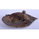 AN ANTIQUE AUSTRIAN BRONZE LEAF. 15 cm wide.