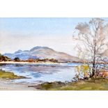 GIBB (Scottish) FRAMED WATERCOLOUR, “Ben Lomond From Luss”, signed. 16.5 cm x 24 cm.