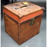 A RARE ANTIQUE FRENCH LOUIS VUITTON TOP HAT BOX with original savoy hotel labels and initialled GWB