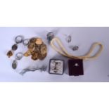 ASSORTED SILVER JEWELLERY, together with a yellow metal penny farthing bracelet etc. (qty)