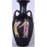 AN ANTIQUE GREEK REVIVAL PORCELAIN VASE, decorated with neo classical figures. 30 cm high.