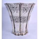 A LARGE EARLY 20TH CENTURY MIDDLE EASTERN ISLAMIC SILVER VASE. 32.9 oz. 23 cm x 23 cm.