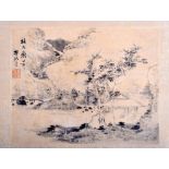 A FOLIO OF EARLY 20TH CENTURY CHINESE INK WATERCOLOURS depicting landscapes. Largest 42 cm x 24 cm.