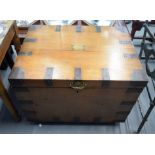 AN ANTIQUE SILVER CHEST on casters. 59 cm x 78.