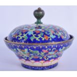 AN 18TH/19TH CENTURY CHINESE CANTON ENAMEL BOWL AND COVER Qianlong/Jiaqing, painted with flowers. 11