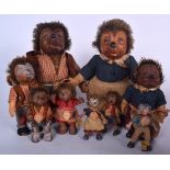 A STEIFF HEDGEHOG FAMILY, mid 20th century. Largest 26 cm. (qty)