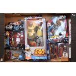 A QUANTITY OF BOXED STARWARS FIGURINES, varying period. (qty)