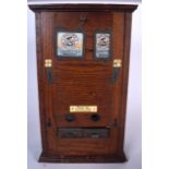 A WOODEN 'PLAYERS NAVY CUT' CIGARETTE VENDING MACHINE, circa 1930's, wooden body with two pull out d