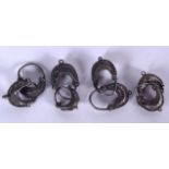 EIGHT ROMAN SILVER EARRINGS, crescent in shape. 2 cm long.