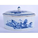 A RARE 18TH CENTURY CHINESE BLUE AND TUREEN AND COVER Qianlong. 20 cm x 10 cm.