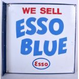 A VINTAGE ESSO ENAMEL ADVERTISING SIGN, “We Sell Esso Blue”. 46 cm x 46 cm.