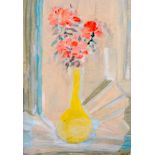 BRITISH SCHOOL (20th century) FRAMED WATERCOLOUR, signed, still life study flowers. 34.5 cm x 24 cm.